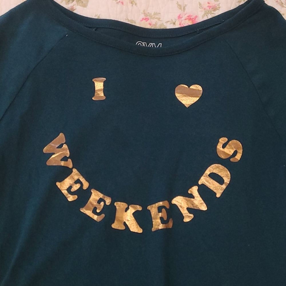 ❤4/20❤Gymboree "I ❤ Weekends' Green Tee - Picture 3 of 6